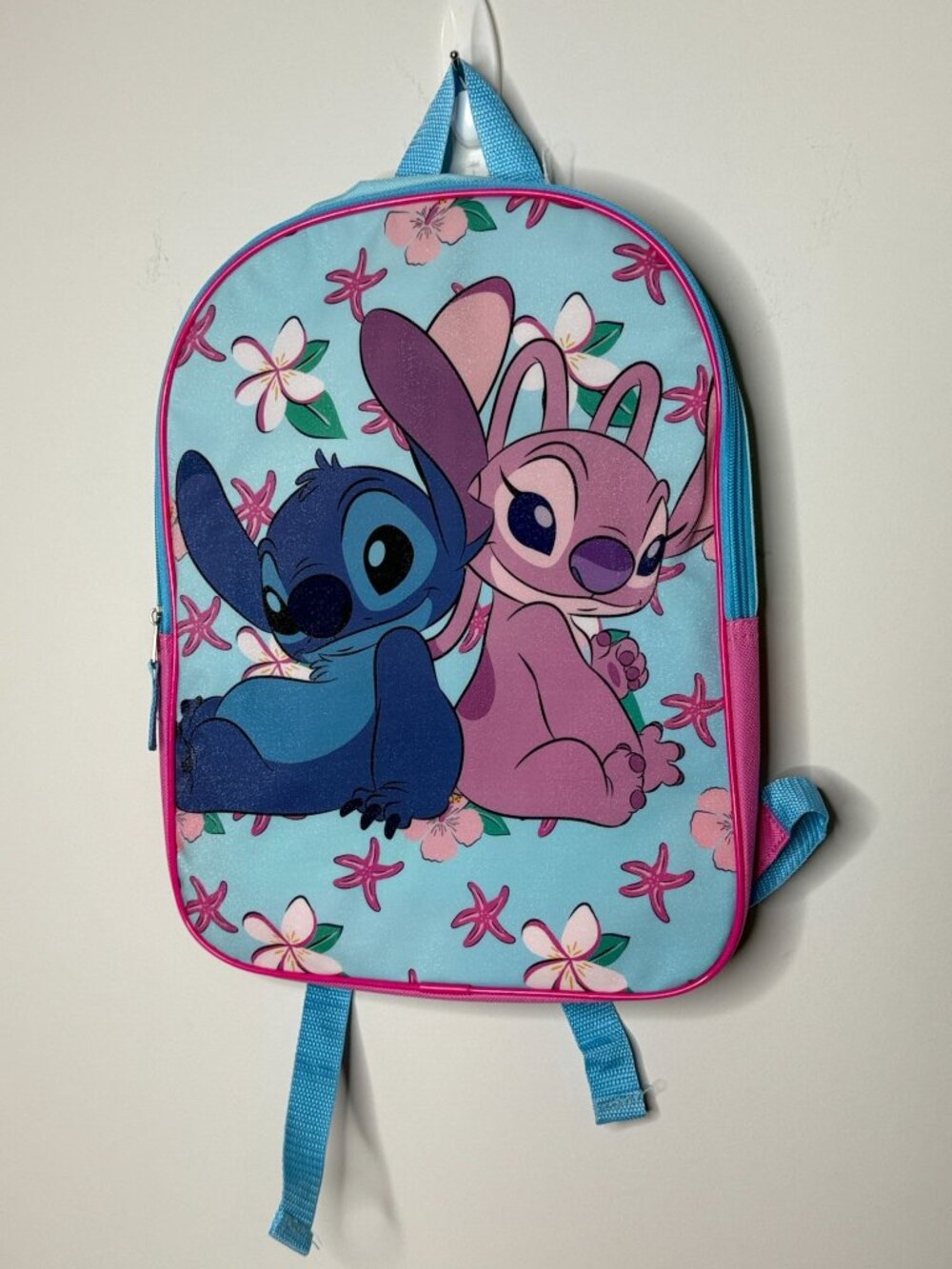 Disney Stitch Angel Kids Blue Pink Floral Backpack NWT
